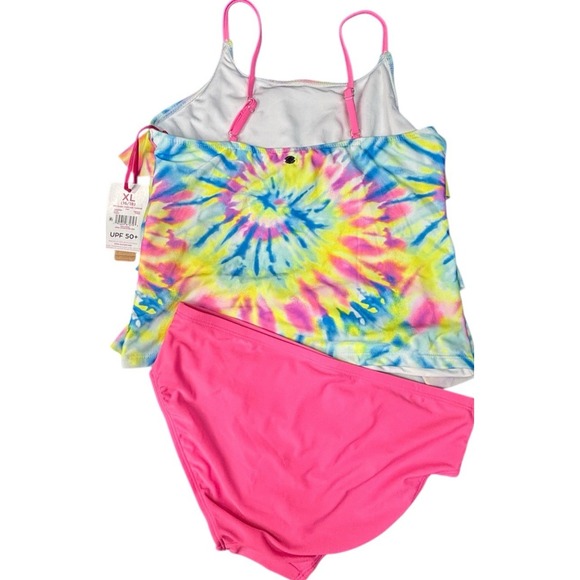 Justice Tween Girls Swimsuits Lot 2 Tankini & 1-Pc Size XL 16/18 NWT UPF 50+ - Picture 8 of 10
